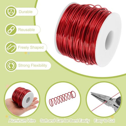 15 Gauge Anodized Aluminum Craft Wire 223 Ft 1.5mm Red