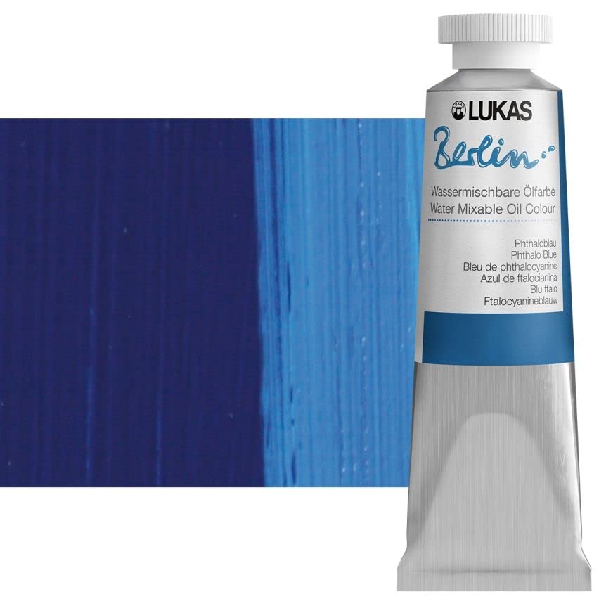 Berlin Pro Artists Water Mixable Oil Paint 37 ml Tube Phthalo Blue