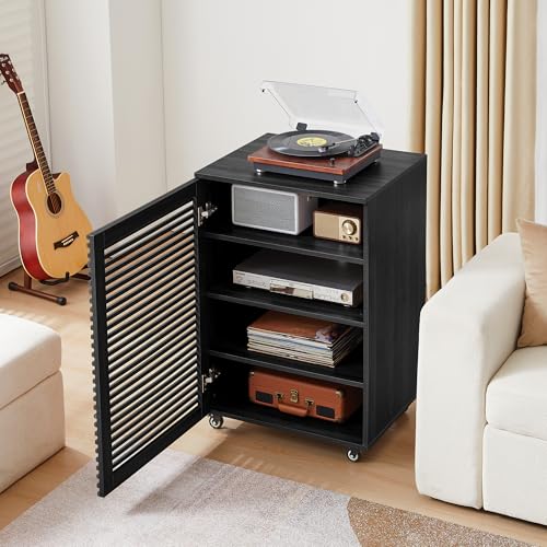 5 Tier AV Media Cabinet with Grille Door