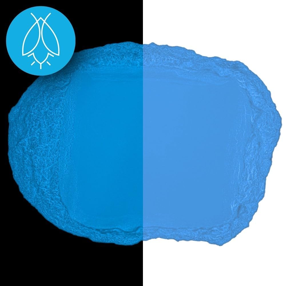 Glow in The Dark Pigment Powder - Neutral and Fluorescent Color for Art Painting, Fine Art, Nail Art Paint, and DIY Crafts - Long Lasting 10+ Color Options - Fluorescent Blue - (30 Grams/1 Ounce)