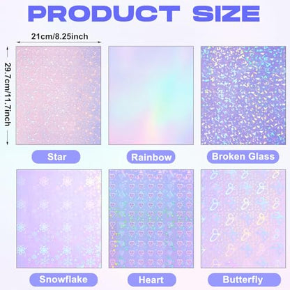 60 Sheets Holographic Laminate Sheets (60 Count)