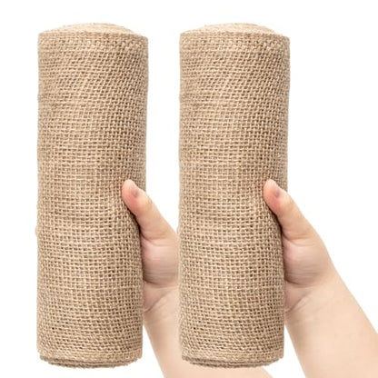 10 Inch Natural Burlap Fabric Roll (2 Count)