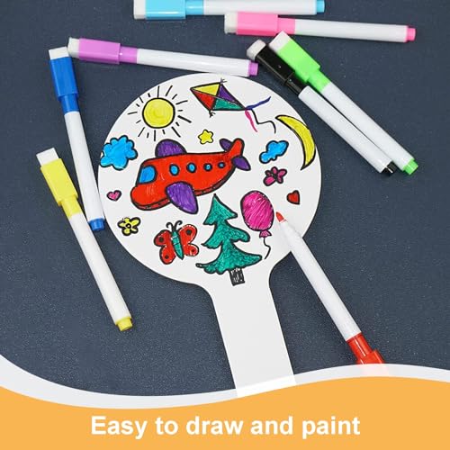 33Pcs Dry Erase Answer Paddles with Markers Thickened Handheld Double Sided Paddles Mini White Boards Small Dry Erase Signs Auction Paddles for Students Classroom Bidding Voting Games (33 Count)