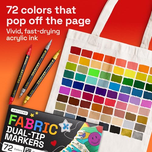 72 Dual Tip Fabric Markers Decorating Kit (72 Count)