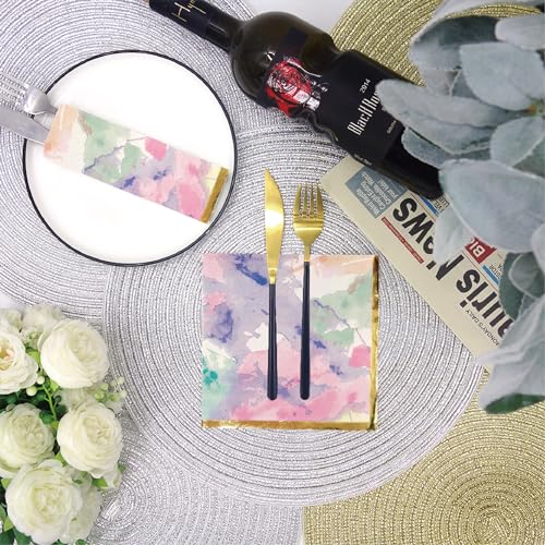 80 Pack Napkins Disposable Paper Towel Cocktail Dinner Party Decoration (80 Count)