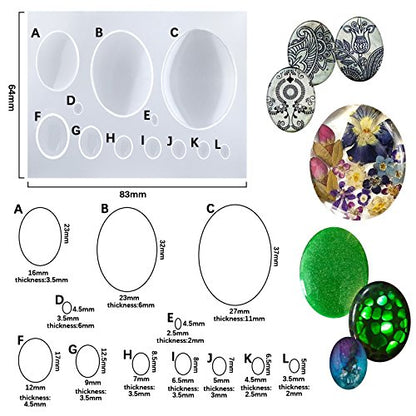 Oval Cabochon Resin Epoxy Silicone Mold