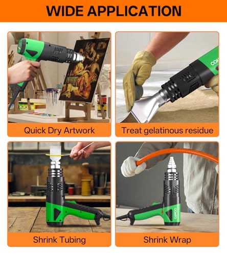 Heat Gun 1800W Variable Temperature Hot Air Gun with 4 Nozzles