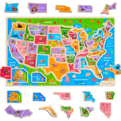 USA Map Wooden Puzzle