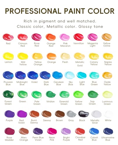 50 Color Acrylic Paint Set (100 Fl Oz)