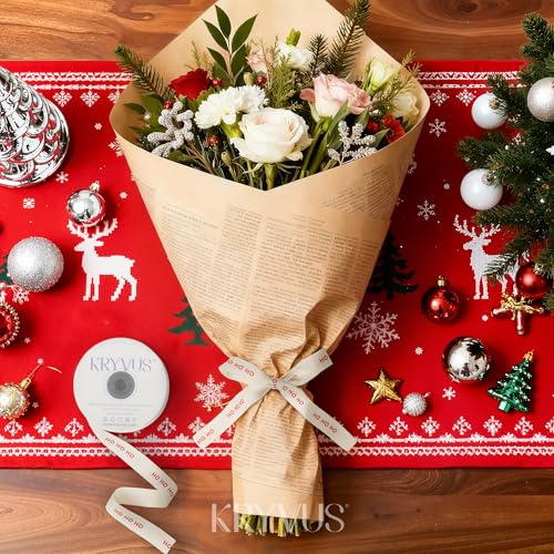 HO HO HO Christmas Cotton Ribbon 5 (36 Foot)