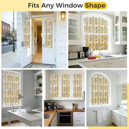3D Stained Glass Window Privacy Film Decorative Non (664.17 sq in)