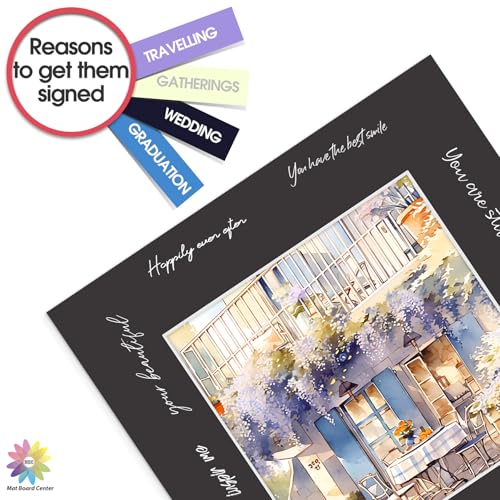 Mat Board Center 25 Pack 12x12 Picture Mat for 8x8 Photo Black