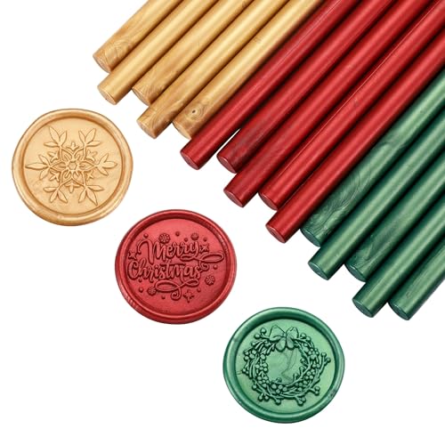 15Pcs Christmas Sealing Wax Sticks for Wax Seal Stamp (15 Count)