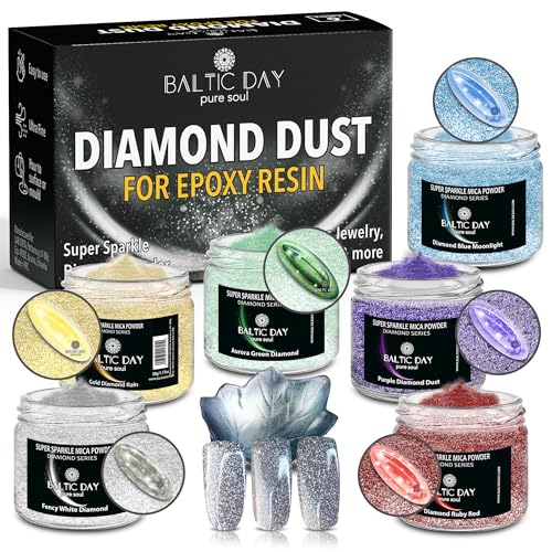 Diamond Dust 6 Color Luxury Glitter Set for Epoxy Resin (6 Ounce)