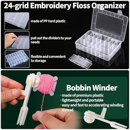 Yuahar 265Pcs Embroidery Floss Organizer Kit