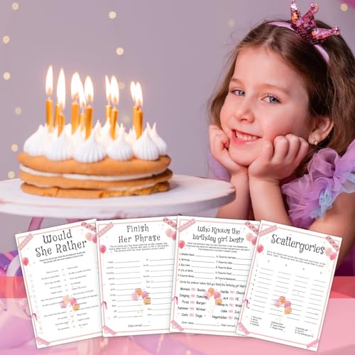 Birthday Party Games Set for Girls (20 Count)