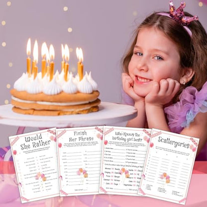 Birthday Party Games Set for Girls (20 Count)