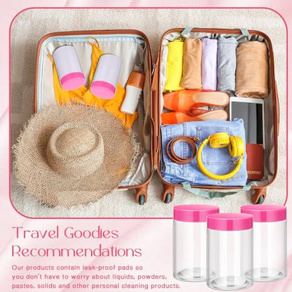 12 Pack 4 oz Plastic Container Jars with Lids Round Clear Travel Cosmetic Container Slime Jars for Toiletries (12 Count)