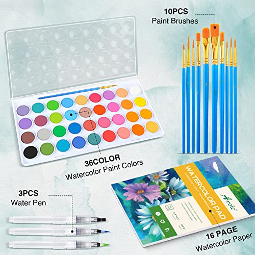 65 Pieces Watercolor Paint Set for Adults Artists