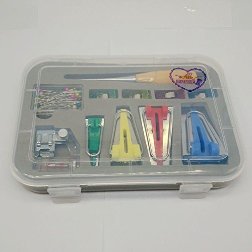 Bias Tape Maker 6MM 12MM 18MM 25MM with Binder Foot Bradawl Quilting Clips Sewing Pins Kit