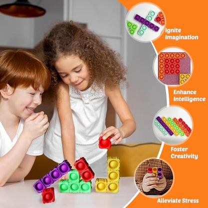 Giant Silicone Pop Fidget Blocks (64 Count)
