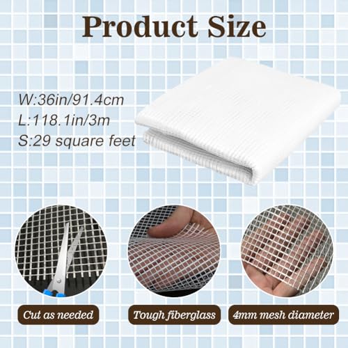 36" x 118" Mosaic Mesh for for Back Mounted Tile with Gloves
