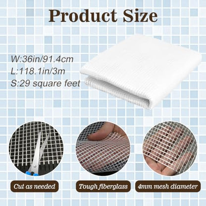 36" x 118" Mosaic Mesh for for Back Mounted Tile with Gloves