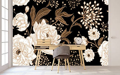 Wall Mural Peonies and Roses Floral Vintage Wallpaper (162.5 Sq Ft)