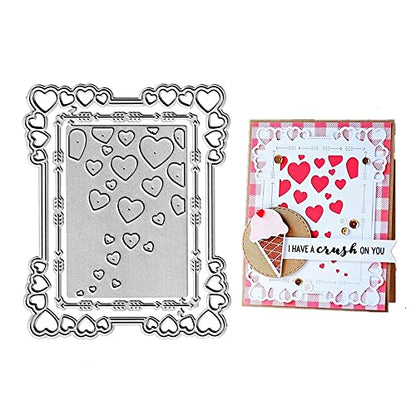 Love Heart Background Frame Cutting Dies