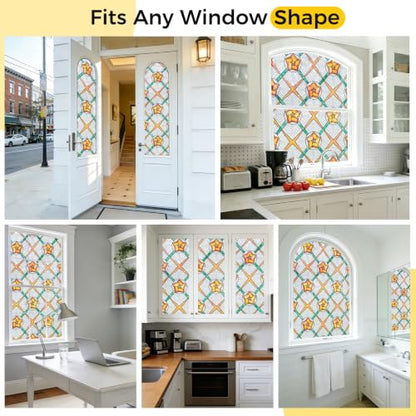 3D Stained Glass Window Privacy Film Decorative Non