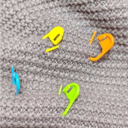 60Pcs Colorful Knitting Markers Crochet Clips Crochet Pins Bulk Stitch Markers Locking Stitch Knitting Place Markers DIY Craft Plastic Safety Pins Weave Stitch Needle Clip Counter（7 Colors (60 Count)