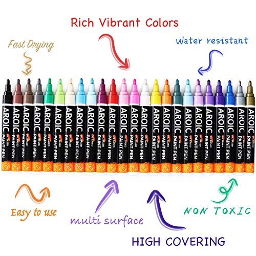 48 Pack Oil Based Paint Markers Medium Tip Rock Painting Pens (48 Count)