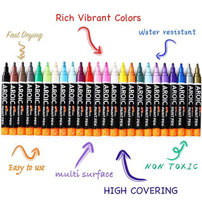 48 Pack Oil Based Paint Markers Medium Tip Rock Painting Pens (48 Count)