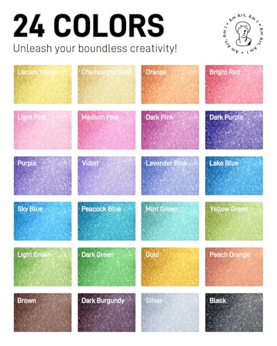 24 Colors Glitter Markers (24 Count)