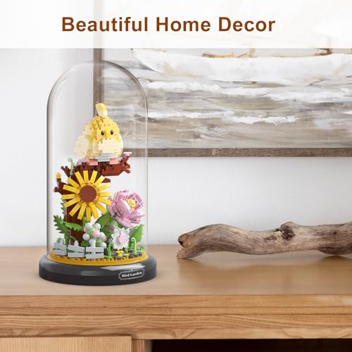 Parrot Flower Bouquet Building Set Plants Friend Set Adults Bonsai Tree Animal Building Blocks Set Party Favors for Kids Valentine's Birthday Gift for Girlfriend Boys Girls Age 6