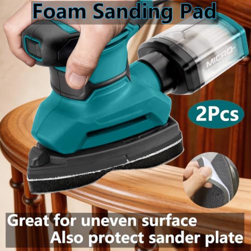150Pcs Sandpaper for Skil Detail Sander with 2Pcs Foam Sanding Pad