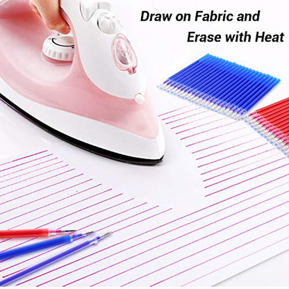 Heat Erasable Fabric Marking Pens with 28 Refills for Tailors Sewing (4 Count)