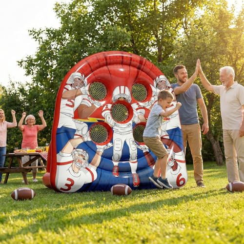 6FT Inflatable Football Target Toss Game for Events & Parties
