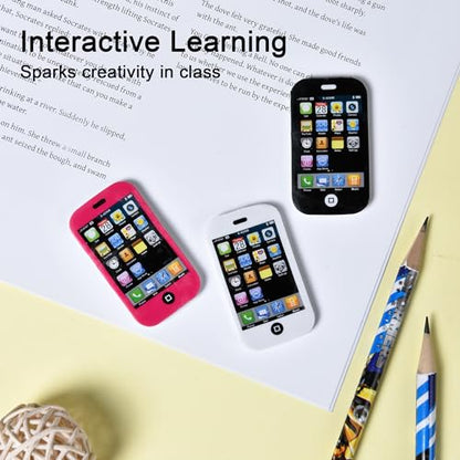 20 Mini Cool Phone Erasers for Kids (20 Count)