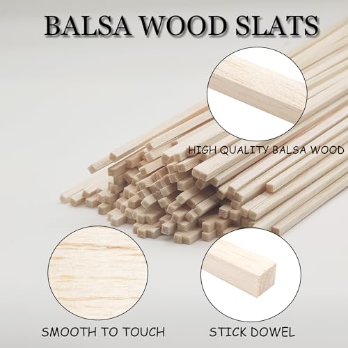 120Pcs 1 8 Inch Balsa Wood Sticks (120 Count)