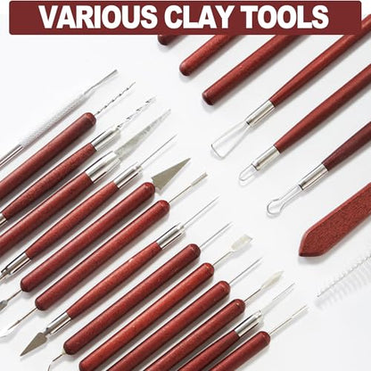 22 Piece Clay Sculpting Tools Set Perfect for Polymer Air Dry Modeling Clay Beginners & Professionals Ideal for DIY Pottery & Ceramics Tools for Clay Sculpey Sculpting & Crafting
