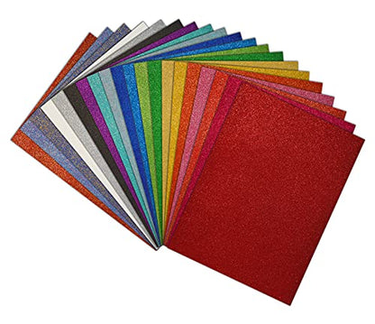 20 Pack Glitter Foam Sheets with Adhesive Backing (20 Count)