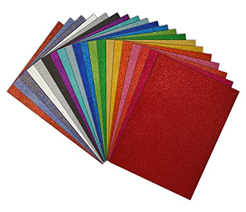 20 Pack Glitter Foam Sheets with Adhesive Backing (20 Count)