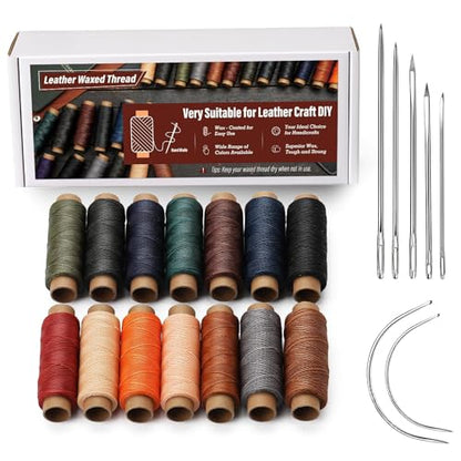 Waxed Thread 0.55mm Leather Thread for Stitching (228 Foot)