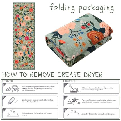 Runner Rug for Hallways Kitchen Rug Non Slip 2'6''x8' Washable Runner Rugs with Rubber Backing Soft Floral Carpet Runner for Hallways