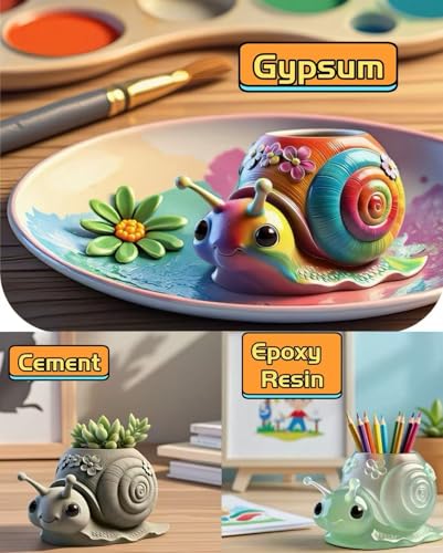 Animal Resin Molds Silicone 3D Cute Snail Epoxy Resin Plaster Candle Holder Wax Molds for Candle Making