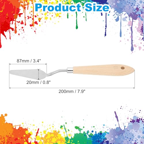 Art Spatula No.10 20mm Stainless Steel Flexible Palette Knife Painting Knife Painting Spatula Oil Painting Mixing Scraper with Wood Handle for Canvas Acrylic Painting