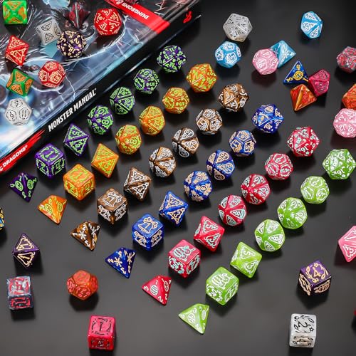 Holiday Theme Polyhedral Role Playing Dice with Pouch (182 Count)