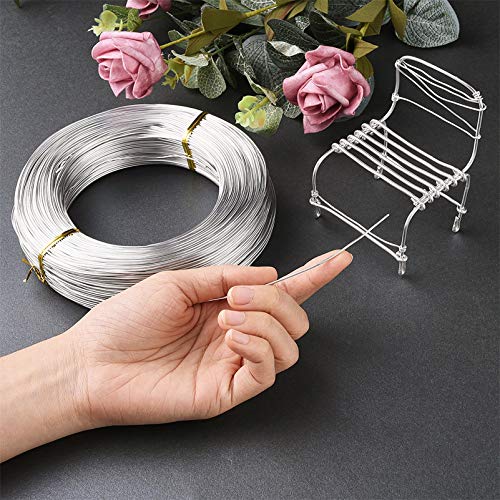 656 Feet 18 Gauge Aluminum Wire Silver 1mm Bendable Metal Craft Wire for Beading Jewelry Craft Making