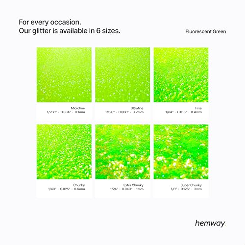 Craft Glitter Fluorescent Green 100g Fine Glitter (3.5 Ounce)